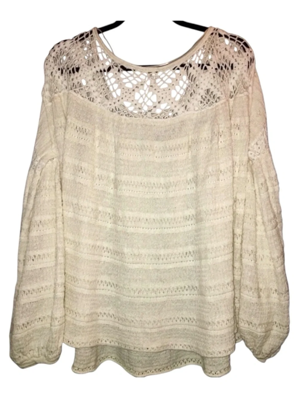 Free People Someday Crochet Sweater Size M